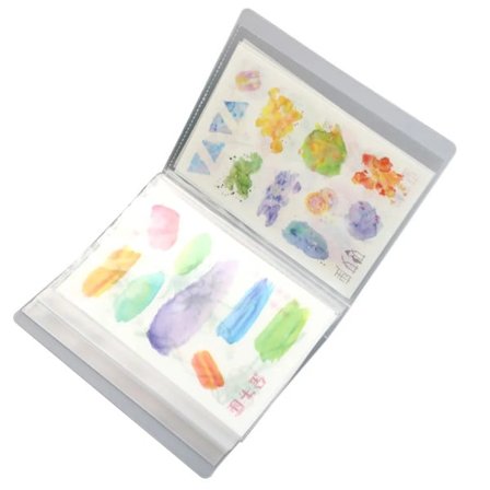 Håndkonto satt inn i oppbevaringsposen 40 sider mini A6 informasjonspose klistremerke oppbevaringsbok oppbevaringsmappe