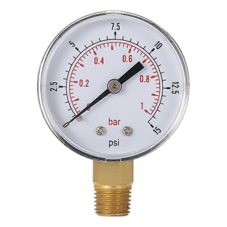 50mm 0~15psi 0~1bar Poolfilter Vattentryck Urtavla Hydraulisk Tryckmätare Manometer 1/4" NPT-gänga