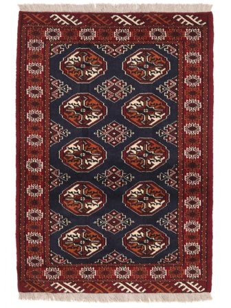 Tappeto Turkaman 84X118 Nero/Rosso Scuro (Lana, Persia)
