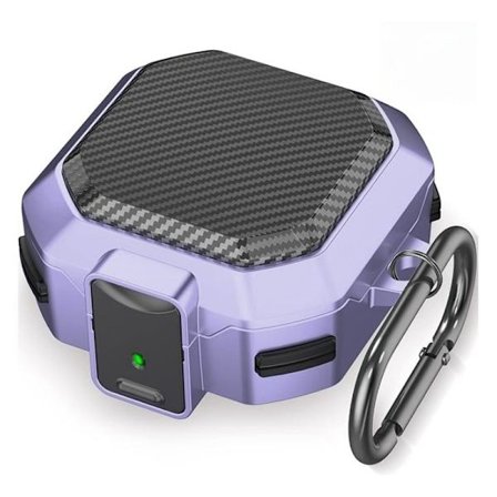 Galaxy Buds Live, PC+TPU Øretelefon Cover, Bluetooth Beskyttelsesetui - Sort & Lilla