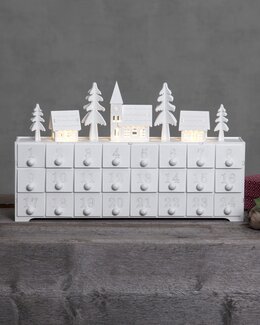 Borddekorasjon/kalender Juletider Hvit - Star Trading