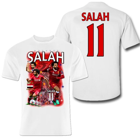 Salah Liverpool t-shirt med tryck fram & bak sportströja YNWA