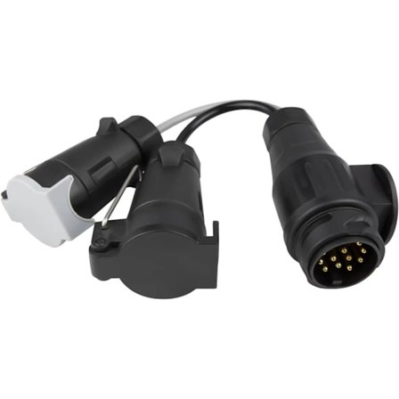 13-polig - 7-polig N och S adapterkabel, släpvagnsadapterkabel för elkonvertering - Dubbel 7-polig, för släpvagn, lastbil, husvagn