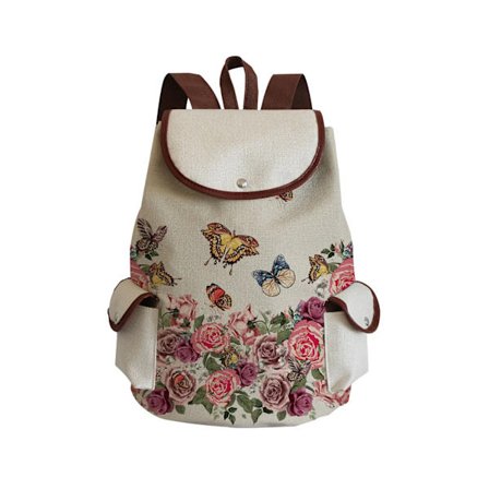 2022 Mode Vintage Snøre Rygsække Kvinder Stor Kapacitet Blomst Etnisk Stil Praktiske Bærbare Linned Rygsække~03706