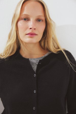 Premium Selection Knitted Cashmere Cardigan - Premium kvalitet - Sort - XS