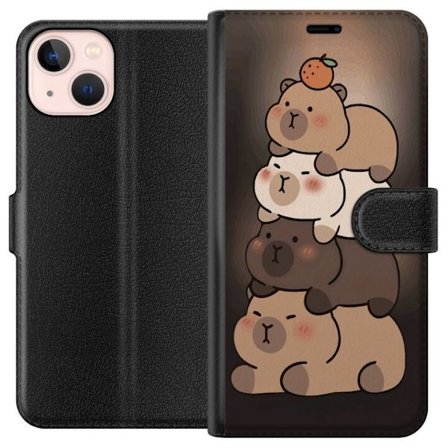 Kompatibelt Plånboksfodral till Apple Apple iPhone 13 mini Capybara Kawaii Gullig Djur Figur