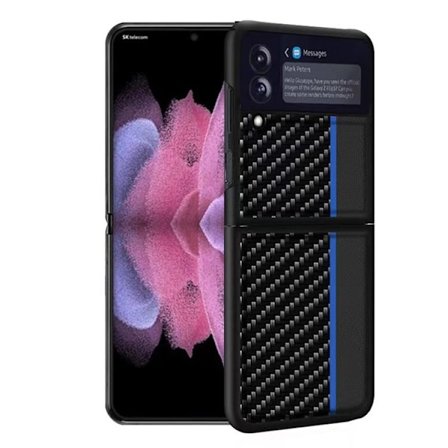 Galaxy Z Flip 4 Skal Carbon PC - Mörkblå