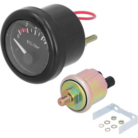 Olietryksmåler, Marine Motor Olietryksmåler LED-baggrundsbelysning med Advarselssensor Indikatorlampe 12V