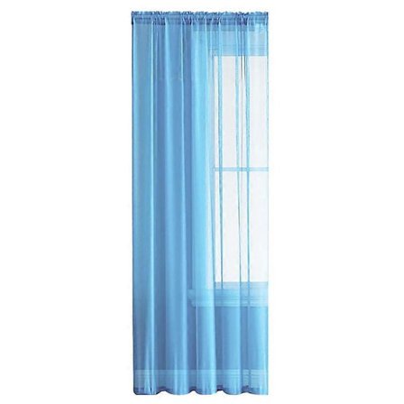 1 stk. ensfarvet transparent tyl vinduesgardin drapering stue balkon terrasse indretning