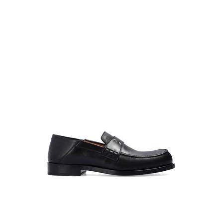 Maison Margiela Leather moccasins with logo Sort, Dame Loafers, Størrelse: 37 1/2 EU