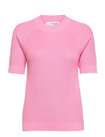 Slfelinna Ss Knit Top B Coll Pink Selected Femme
