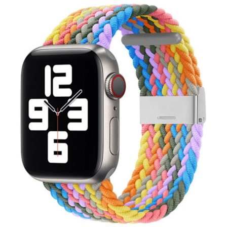 Braided Fabric kompatibelt armband Apple Watch 4/5/6/7/SE (44/45mm) Rosa/Lila