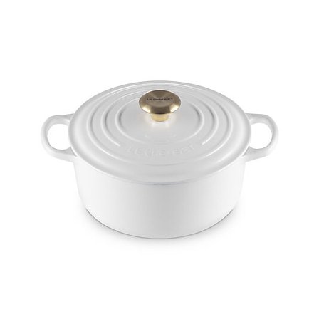 LE CREUSET Signature støpejern rund gryte 24cm White