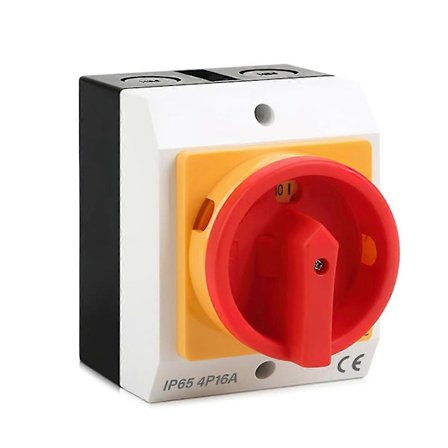 Hovedbryter 4-pins dreiebryter av-bryter, strømbryter 16A reparasjonsbryter med husseparasjon