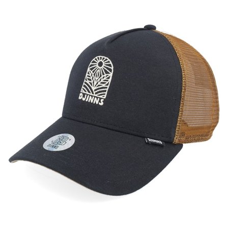 Djinns - Schwarz Trucker Cap - Hft Cap Leaf Sun Black A-Frame Trucker @ Hatstore