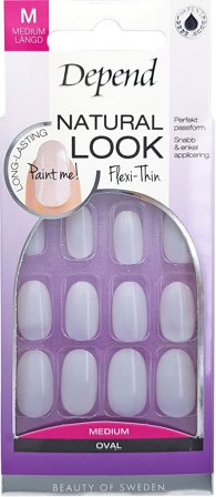 Depend Natural Look Kunstige Negle Medium, Makeup, Kunstige Negle Og Tilbehør, Kunstige Negle