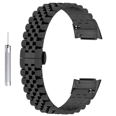 Fitbit Charge 5 armband i rostfritt stål med verktyg - Svart