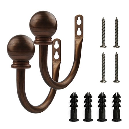 1 Par Metall Gardinkrokar Vintage Väggmonterade Gardiner, U Krokar koppar
