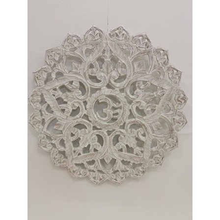 Handgjord väggdekoration i MDF rund 60 cm