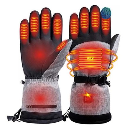 1 Pair Battery Powered Heated Ski Gloves Winter Hand Warmer