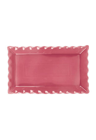 Pick A Poppy Frill Servingsfat - 45x26 Cm Glas & porslin Rosa