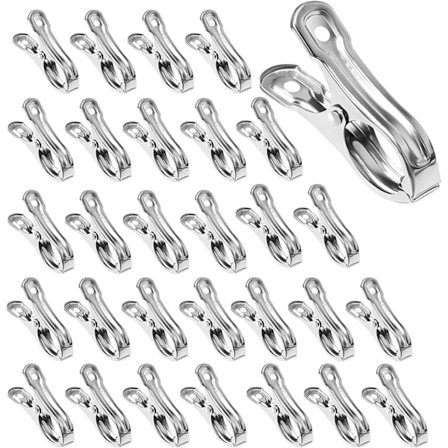 24 Metallklemmer for drivhus - Hageklemmer i rustfritt stål - Sterke klemmer kompatible med å holde plantedekker og klær