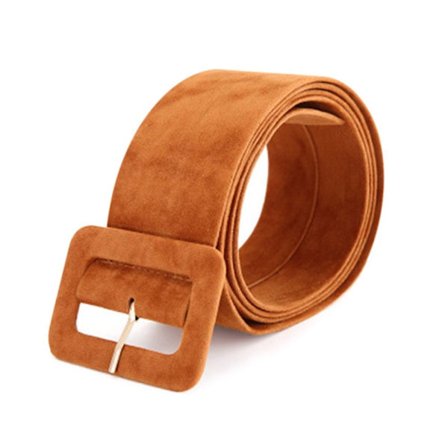 Fløjlsbælte Firkantet Pin Spænde Taljebånd KHAKI