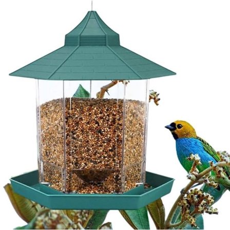 Fågelmatare i plast för utomhusbruk