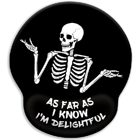 Skelet Musemåtte, Ergonomisk Musemåtte med Håndledsstøtte, Gaming Musemåtte Håndledsstøtte med Skridsikker Smertelindrende PU Base, Sjove Kranie 