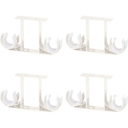 4 stk. Gardinstangsbeslag, loftmonterede beslag dobbelte gardinstangshængende støtter til 28 mm gardinstang (FMY)