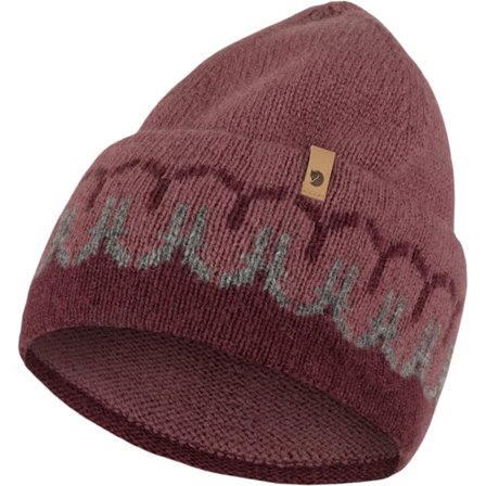 Fjällräven Women's Övik Path Knit Beanie in Dark Garnet/Mesa Purple, Wool/Knit