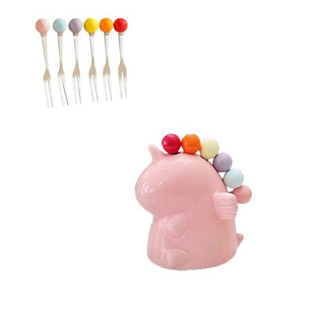 Dessertgafler i rustfrit stål med opbevaringskrukke - Fødevaresikkert bestik, til hjemmet, fest