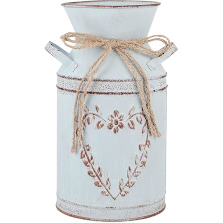 Vintage Vas, Krukväxt i Järn, Metallmjölkkanna, Dekorativ Hink, Rustik Lantlig Husdekoration för Trädgård, Vardagsrum, Bord