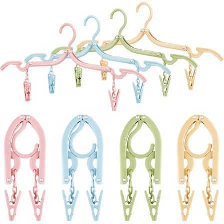 12 stk. foldbare rejsebøjler med 24 klemmer