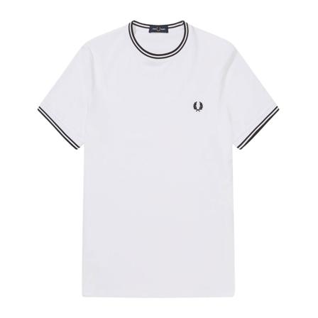 Fred Perry, Twin tipped t-shirt Wit, Heren, Maat:XL