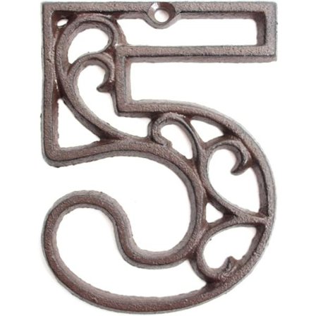 Husnummer for utendørs, metallbokstaver med støpejernsblomsterveggdekor, adresseplakater for skiltpostkasse gårdsplass garasje gårdshus hage utendørs