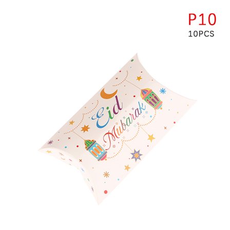 10 st EID Mubarak kudde form godis lådor Ramadan Kareem dekor 1