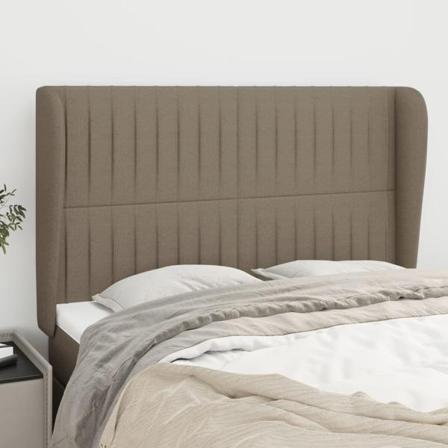 Vidaxl Huvudgavel Med Kanter Taupe 147x23x118/128 Cm Tyg Taupe