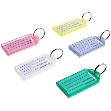 40 stk. Tag Nøkkelring, farget Nøkkelring, plast Tag Nøkkelring med Split Ring Nøkkelring, assorterte farger