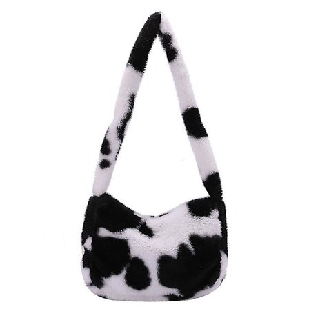 Fluffy håndtaske Y2K plys underarm taske til kvinder fluffy skuldertaske fluffy pung dejlig plys taske efterår og vinter