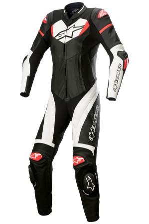 Lederkombi Alpinestars Stella GP Plus Schwarz/Weiß/Hellrot 48