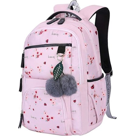 Ryggsäck för kvinnor, College Ryggsäck, Canvas Ryggsäck, Skolryggsäck, Tonårsflicka, Skolryggsäck, College Ryggsäck (Rosa)