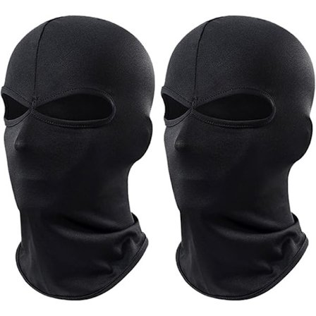 2 stk. Balaclava med 2 hull, multifunksjonell, Balaclava for menn og kvinner, skimaske, motorsykkelmaske