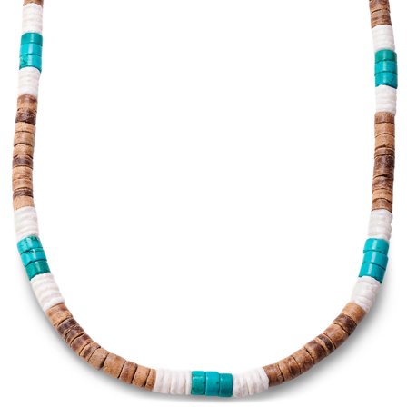 Kokosnød, Skal & Turkis Surfer Halskæde til mænd - Perlehalskæder