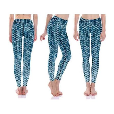 Blå Mermaid Yoga Leggings