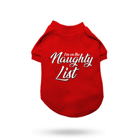 Urban Pup - I'm On The Naughty List - T-skjorte - Hundeklær, Koseklær, Fest & Utkledning, Hundesko på Doggie.no