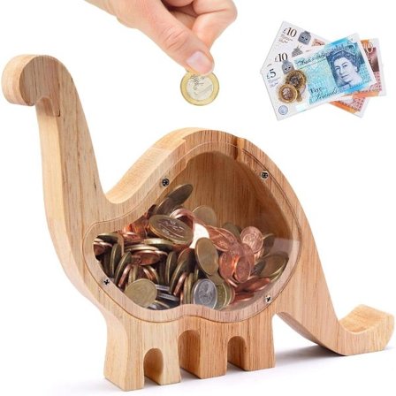 Personlig Sparebøsse i Tre, Transparent Akryl Dyre Sparebøsse i Tre, Flyttbar Sparebøsse for Barn, for Gutter og Jenter, Hjemmedekorasjon