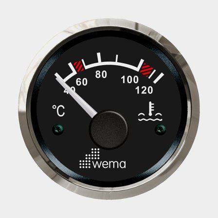 Vattentemperaturmätare svart Silverline