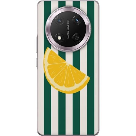 Kompatibelt Mobildeksel til Honor Honor Magic7 Lite Sitrontrykk gul sitrus frukt sommerkjøkken mønster retro design tapet inspirasjon frisk stil