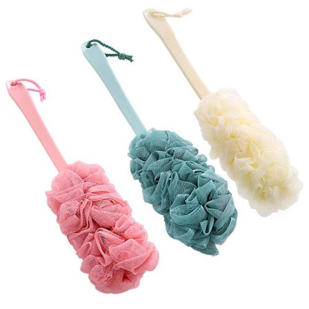 3-pack Långskaftad Dusch Kroppsborste Loofah Hudsvamp Rengöring Ryggskrubb Exfolierande Luffa Badsvamp För Kroppen Flera Färger (3-pack) -